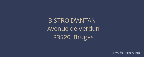 BISTRO D'ANTAN