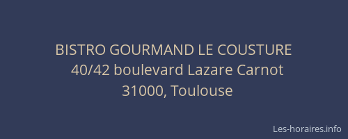 BISTRO GOURMAND LE COUSTURE