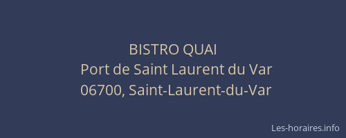 BISTRO QUAI