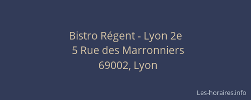 Bistro Régent - Lyon 2e