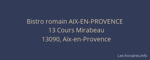 Bistro romain AIX-EN-PROVENCE