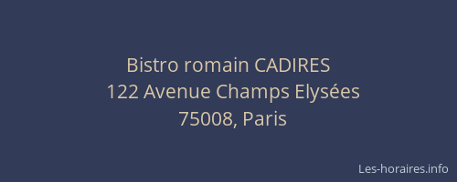 Bistro romain CADIRES