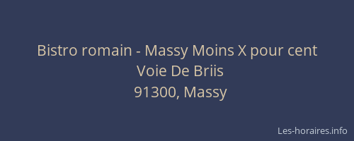 Bistro romain - Massy Moins X pour cent