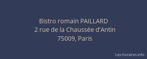 Bistro romain PAILLARD