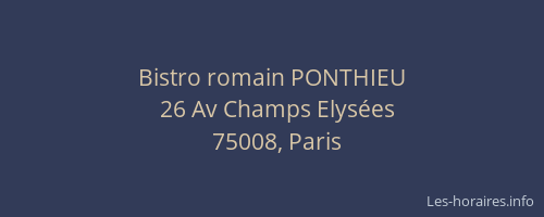 Bistro romain PONTHIEU