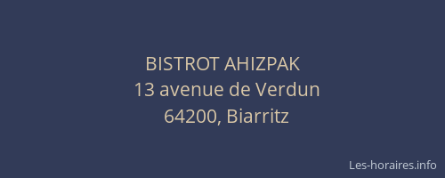BISTROT AHIZPAK