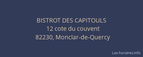 BISTROT DES CAPITOULS