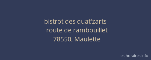bistrot des quat'zarts
