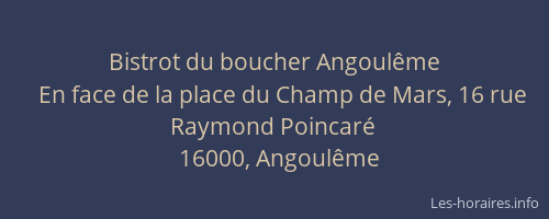 Bistrot du boucher Angoulême