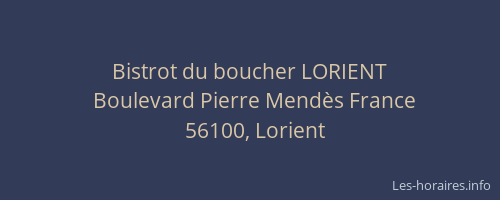 Bistrot du boucher LORIENT