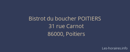 Bistrot du boucher POITIERS