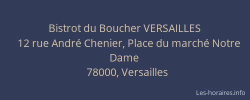 Bistrot du Boucher VERSAILLES