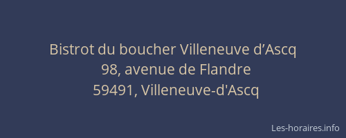 Bistrot du boucher Villeneuve d’Ascq