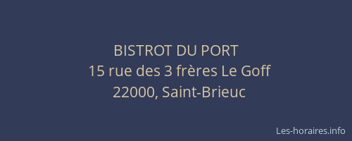 BISTROT DU PORT
