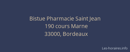 Bistue Pharmacie Saint Jean