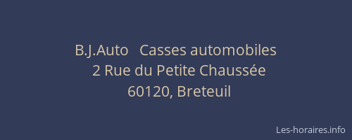 B.J.Auto   Casses automobiles