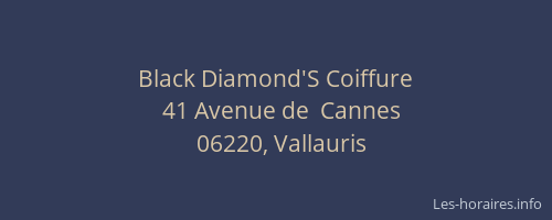Black Diamond'S Coiffure