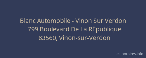 Blanc Automobile - Vinon Sur Verdon