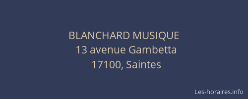 BLANCHARD MUSIQUE