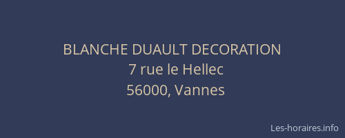 BLANCHE DUAULT DECORATION