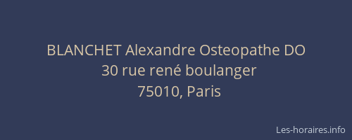 BLANCHET Alexandre Osteopathe DO