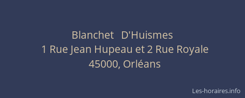 Blanchet   D'Huismes