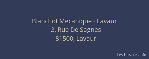 Blanchot Mecanique - Lavaur