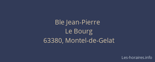 Ble Jean-Pierre
