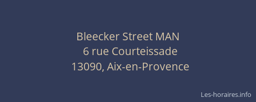 Bleecker Street MAN