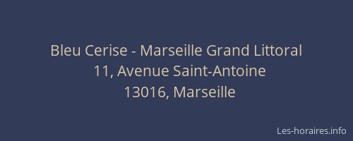Bleu Cerise - Marseille Grand Littoral