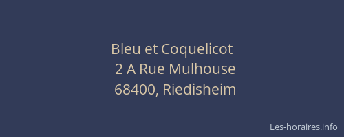 Bleu et Coquelicot