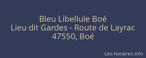 Bleu Libellule Boé