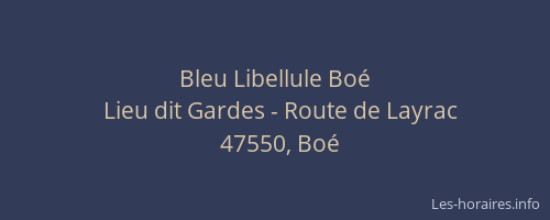 Bleu Libellule Boé