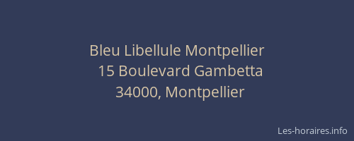 Bleu Libellule Montpellier