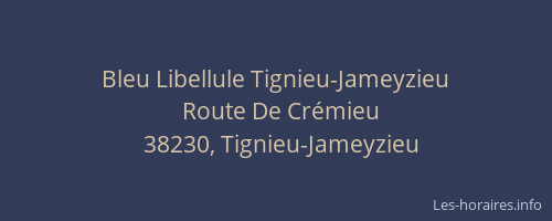 Bleu Libellule Tignieu-Jameyzieu