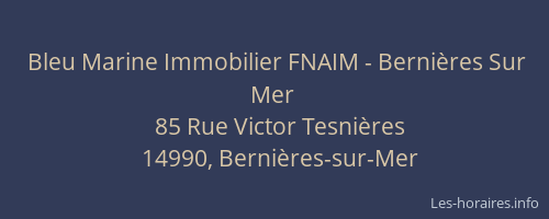 Bleu Marine Immobilier FNAIM - Berni&egrave;res Sur Mer