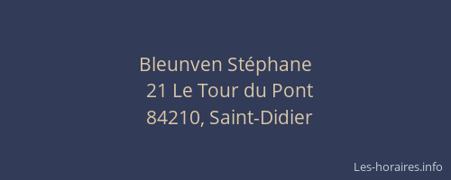 Bleunven St&eacute;phane