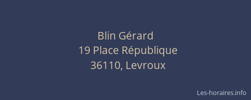 Blin G&eacute;rard