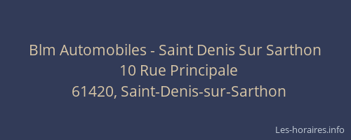Blm Automobiles - Saint Denis Sur Sarthon