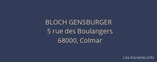 BLOCH GENSBURGER