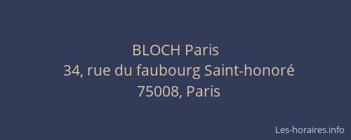 BLOCH Paris