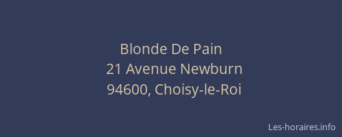 Blonde De Pain