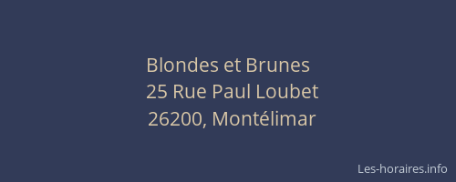 Blondes et Brunes