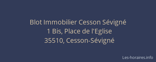 Blot Immobilier Cesson Sévigné