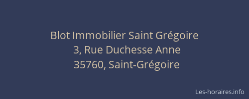 Blot Immobilier Saint Grégoire