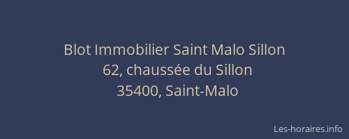 Blot Immobilier Saint Malo Sillon