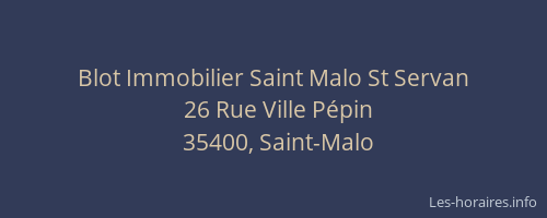 Blot Immobilier Saint Malo St Servan