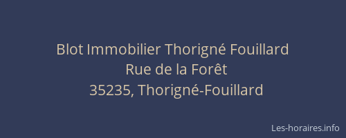 Blot Immobilier Thorigné Fouillard