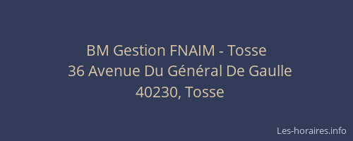 BM Gestion FNAIM - Tosse