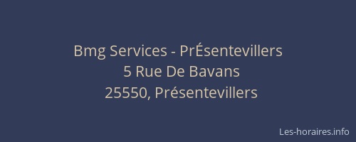 Bmg Services - PrÉsentevillers